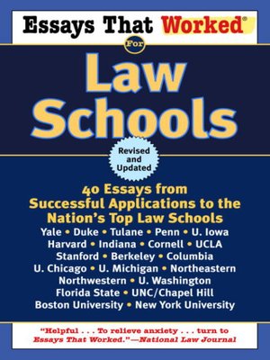 cover image of Essays That Worked for Law Schools